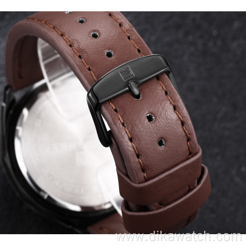 Naviforce 9056 Business casual men's wristwatch leather strap quartz japan movement luxury watch relogio masculino